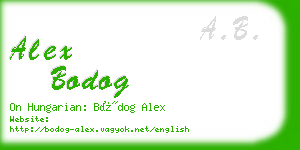 alex bodog business card
